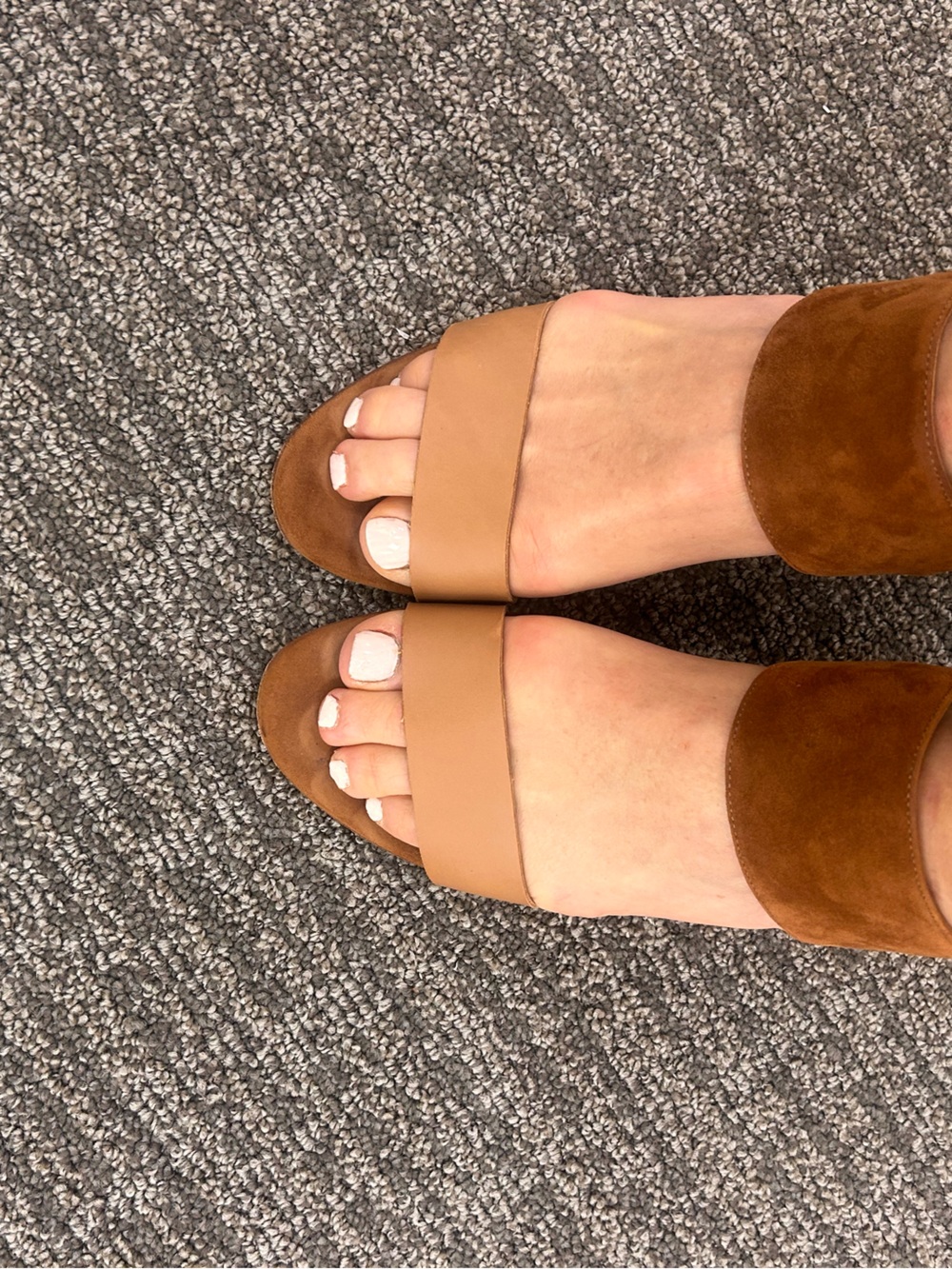 Aquatalia Nala Tan Suede and Leather Block Heel Sandals - Picture 11 of 11